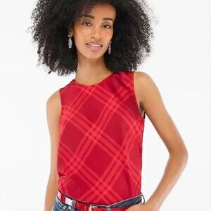 NWT J.Crew Factory Red Plaid sleeveless top
